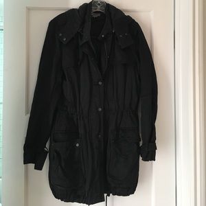 Vince black rain parka